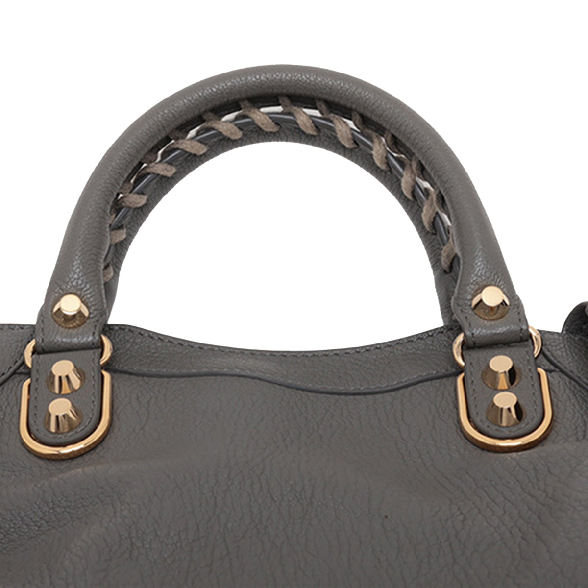 Balenciaga Mini Goatskin Motocross Classic Metallic Edge City Satchel — Brown