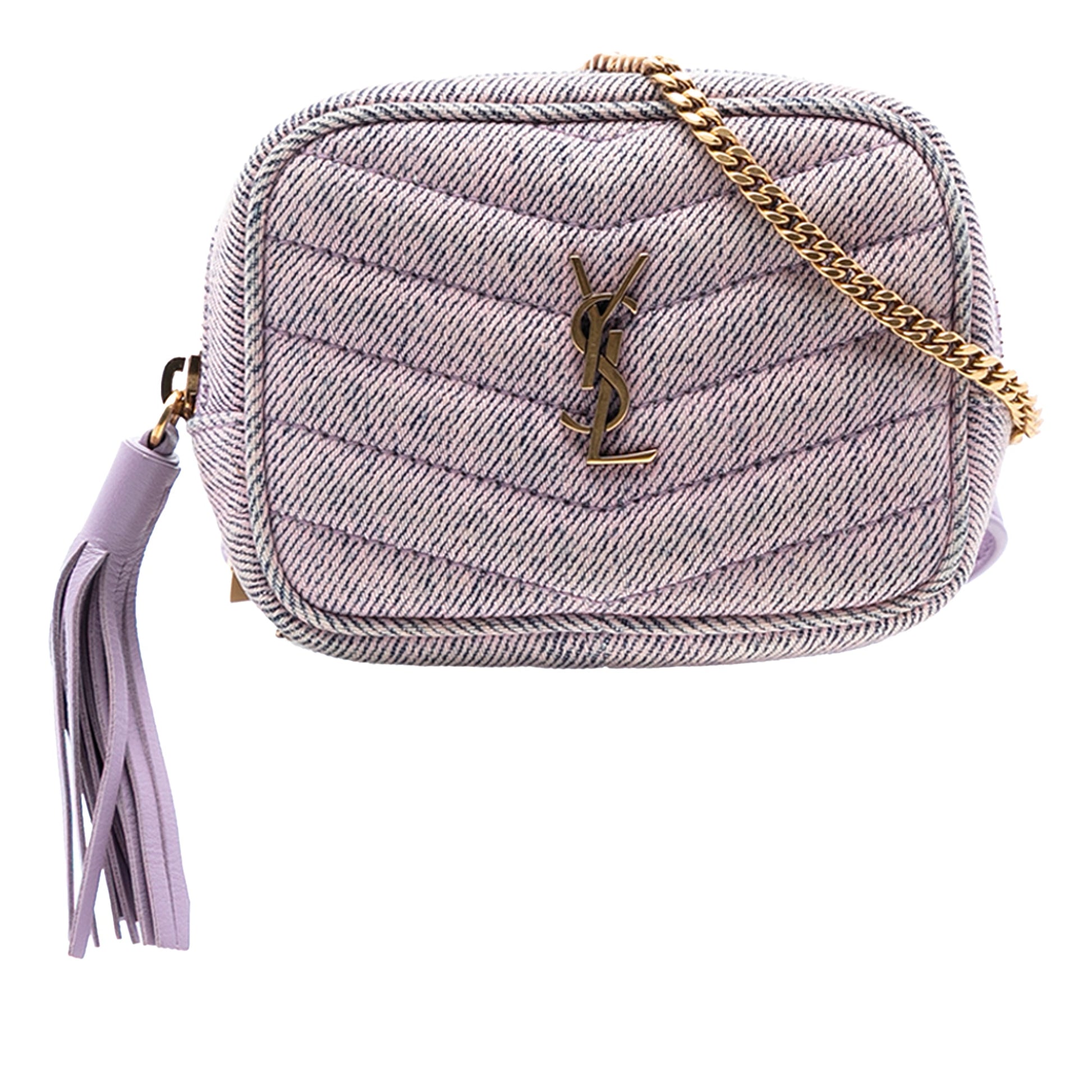 Saint Laurent Baby Matelasse Denim Monogram Lou Camera Bag