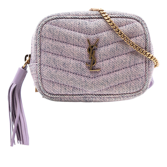Saint Laurent Baby Matelasse Denim Monogram Lou Camera Bag