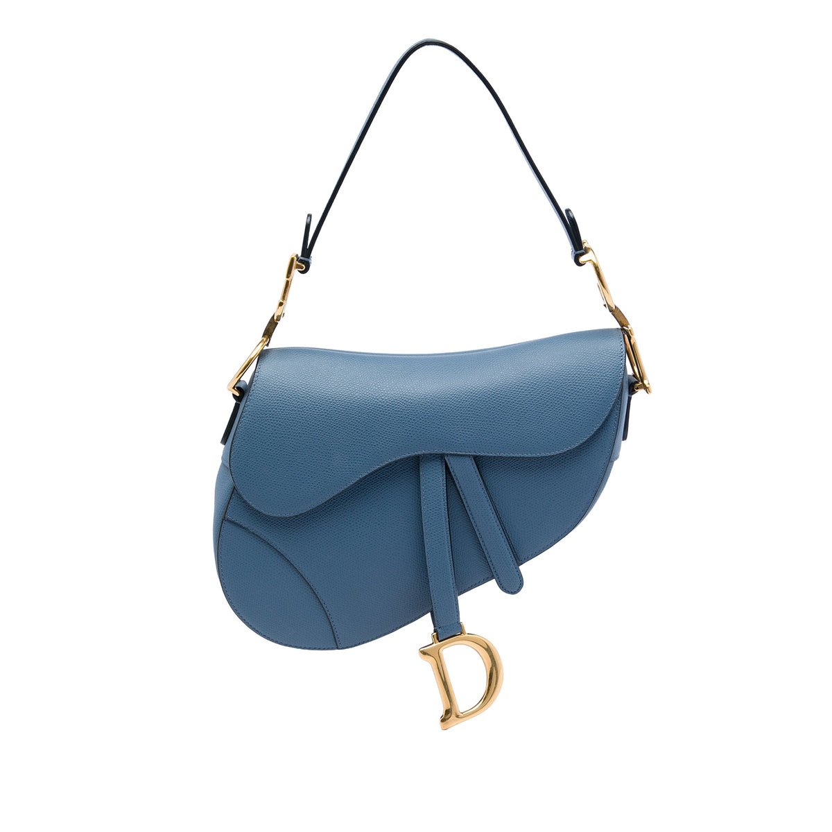 Dior Grained Calfskin Saddle Bag — Blue