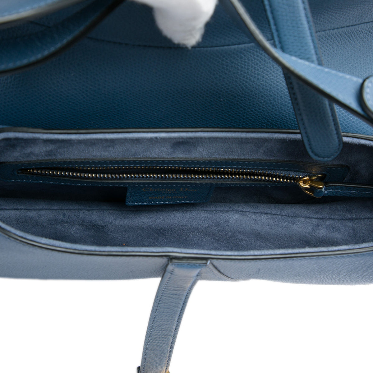 Dior Grained Calfskin Saddle Bag — Blue