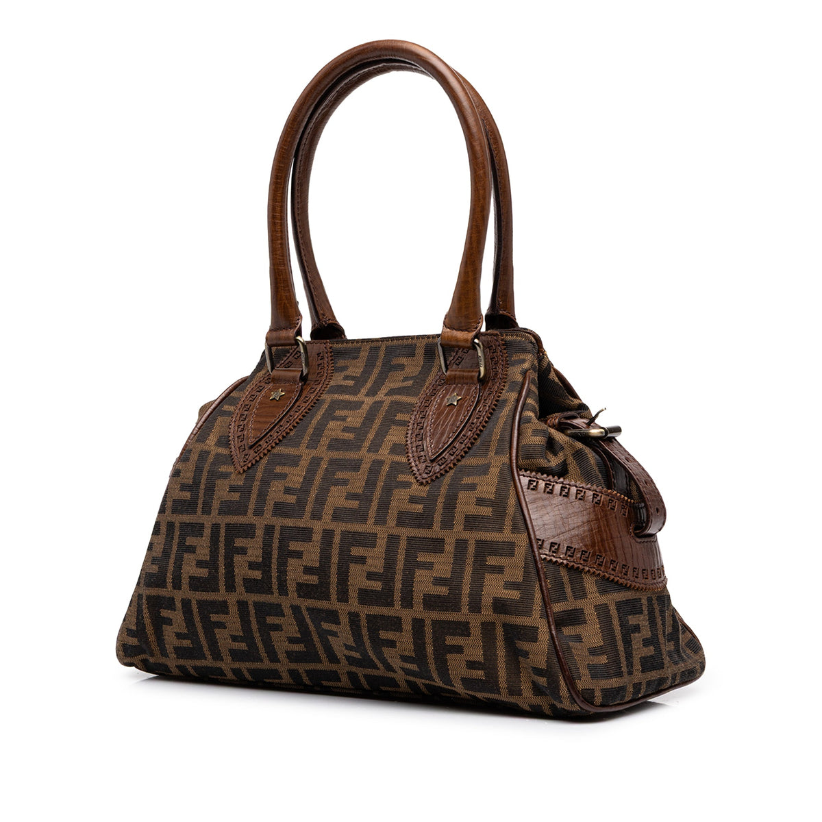 Fendi Zucca Canvas Etniko Handbag — Brown