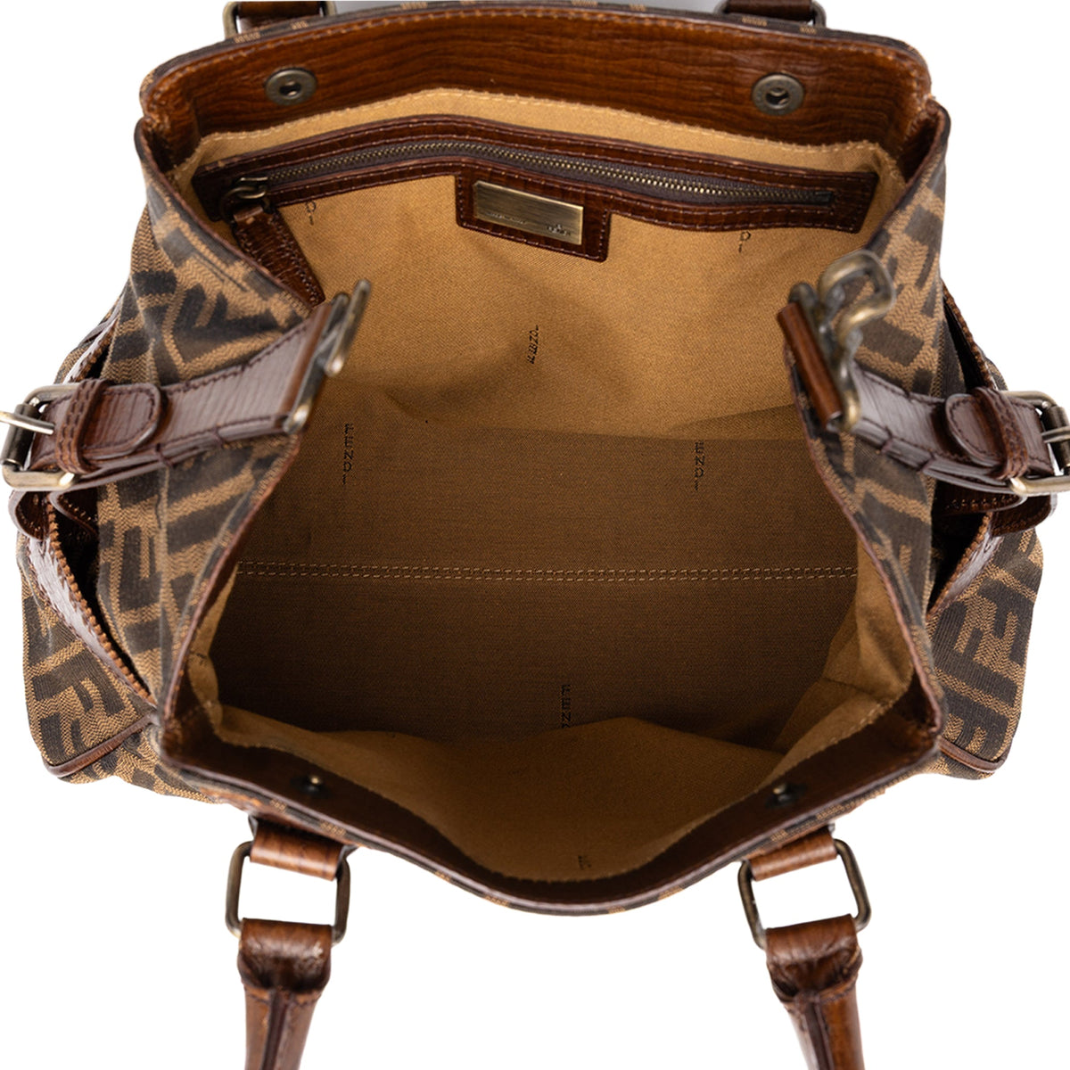 Fendi Zucca Canvas Etniko Handbag — Brown