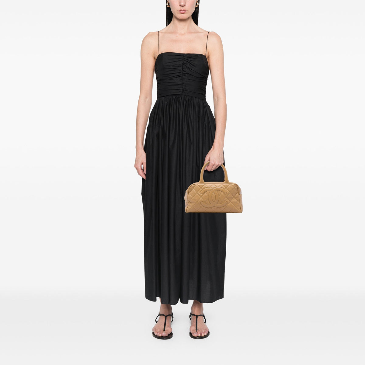 Chanel CC Quilted Caviar Bowling Bag