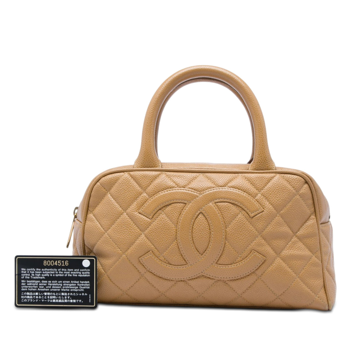 Chanel CC Quilted Caviar Bowling Bag