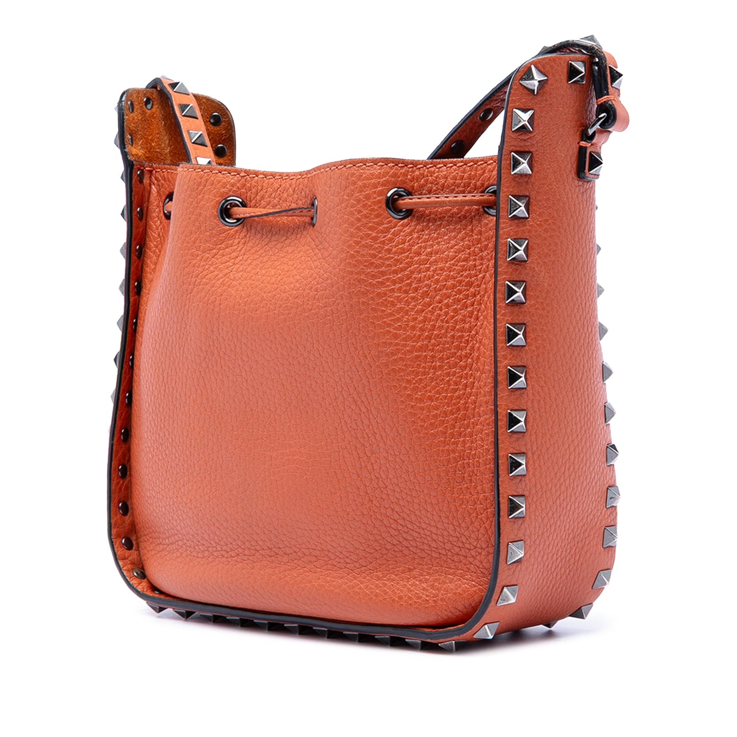 Valentino Grained Calfskin Rockstud Bucket Bag