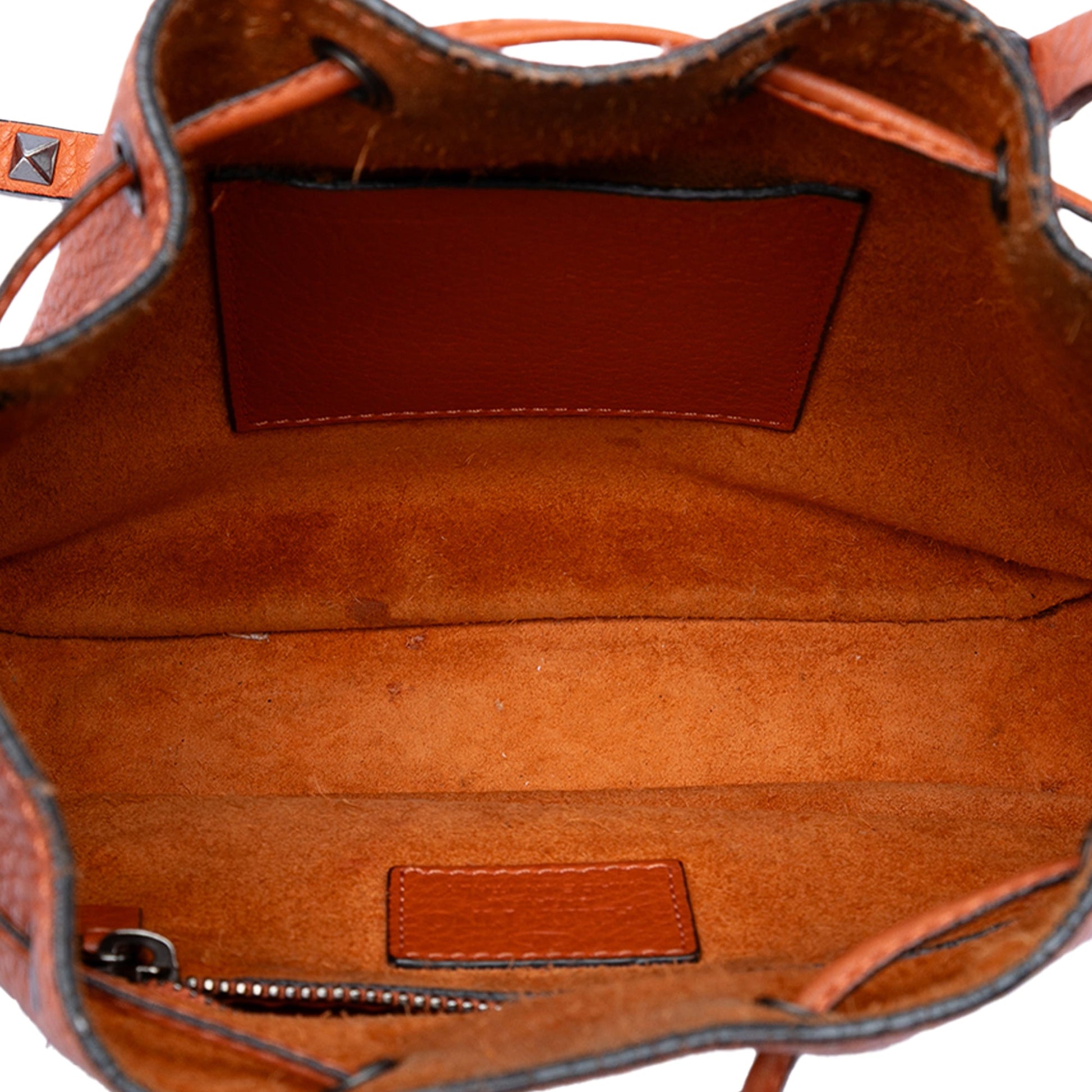 Valentino Grained Calfskin Rockstud Bucket Bag