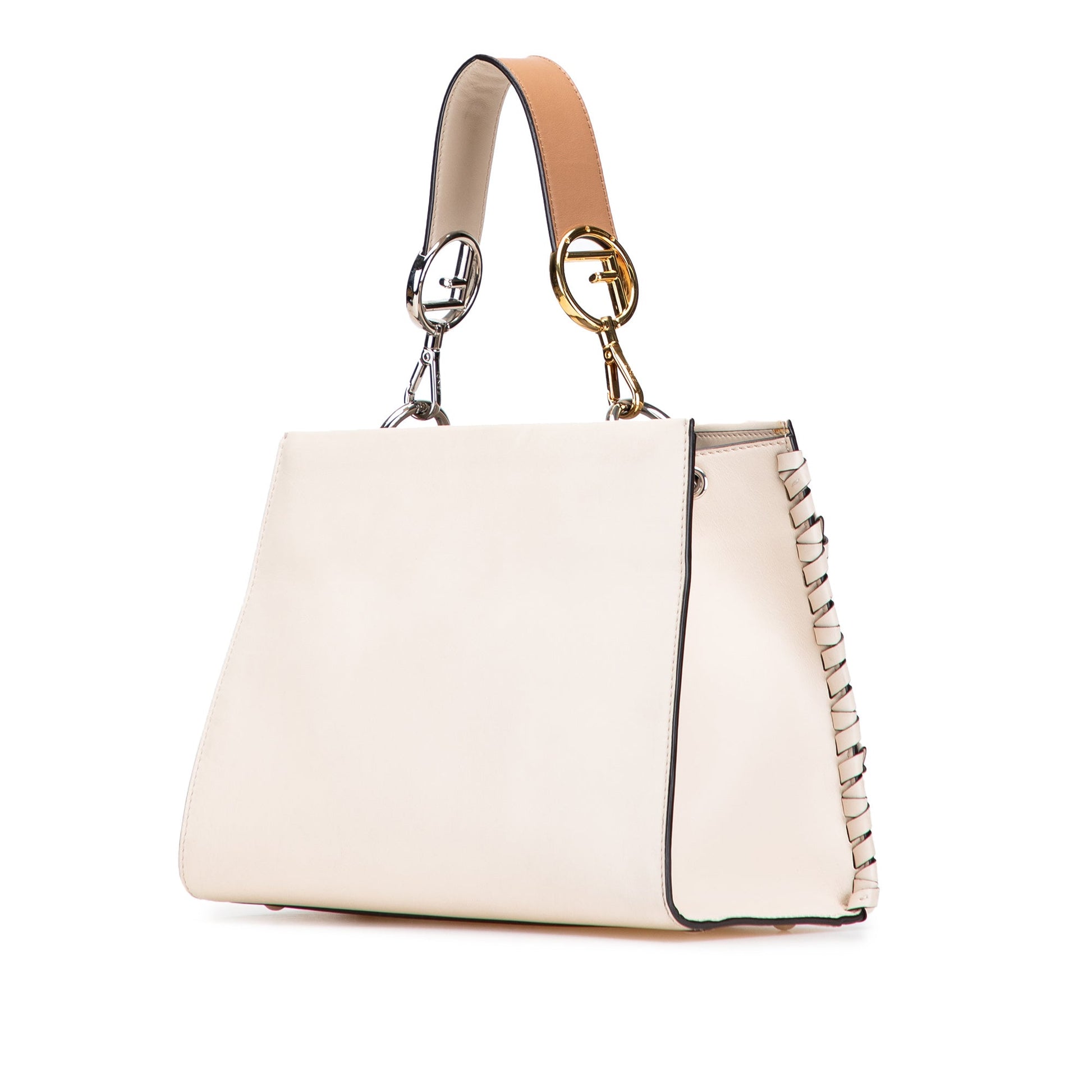 Fendi Small Bicolor Calfskin Whipstitch Runway Satchel