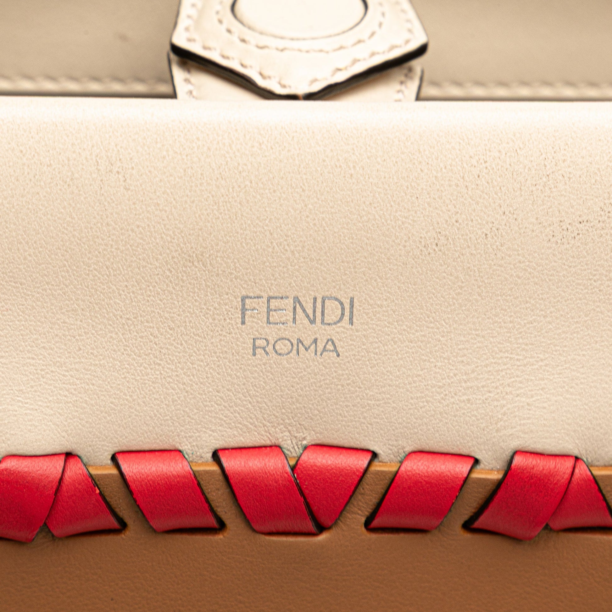 Fendi Small Bicolor Calfskin Whipstitch Runway Satchel