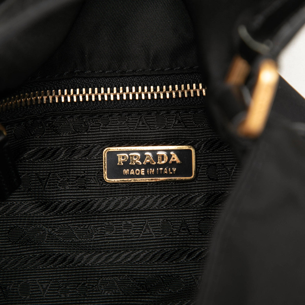 Prada Vitello Trimmed Tessuto Messenger Bag