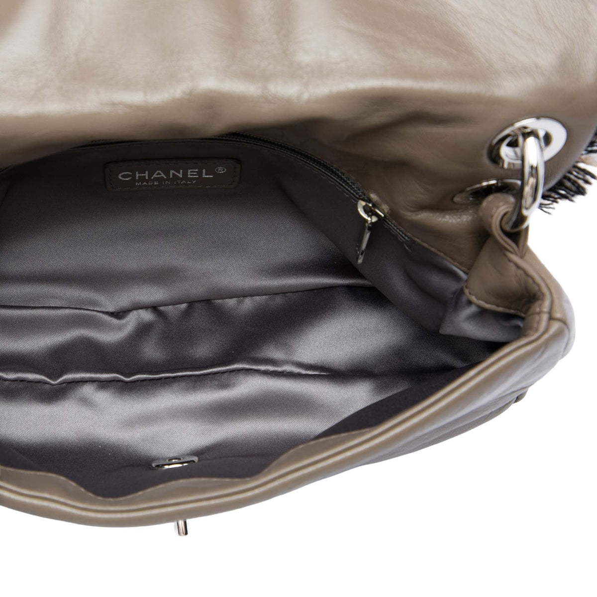 Chanel Lambskin Funny Tweed Flap — Brown