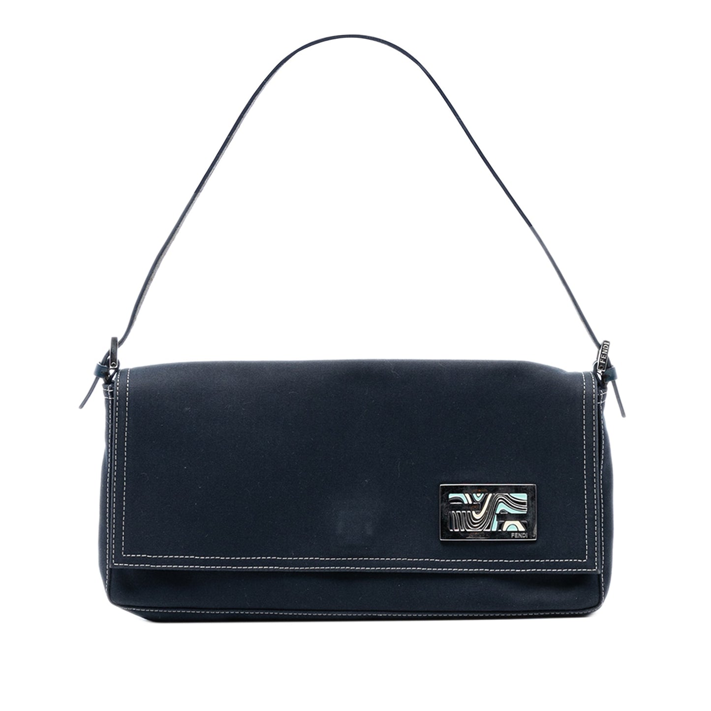 Fendi Canvas FF Marble Baguette Shoulder Bag