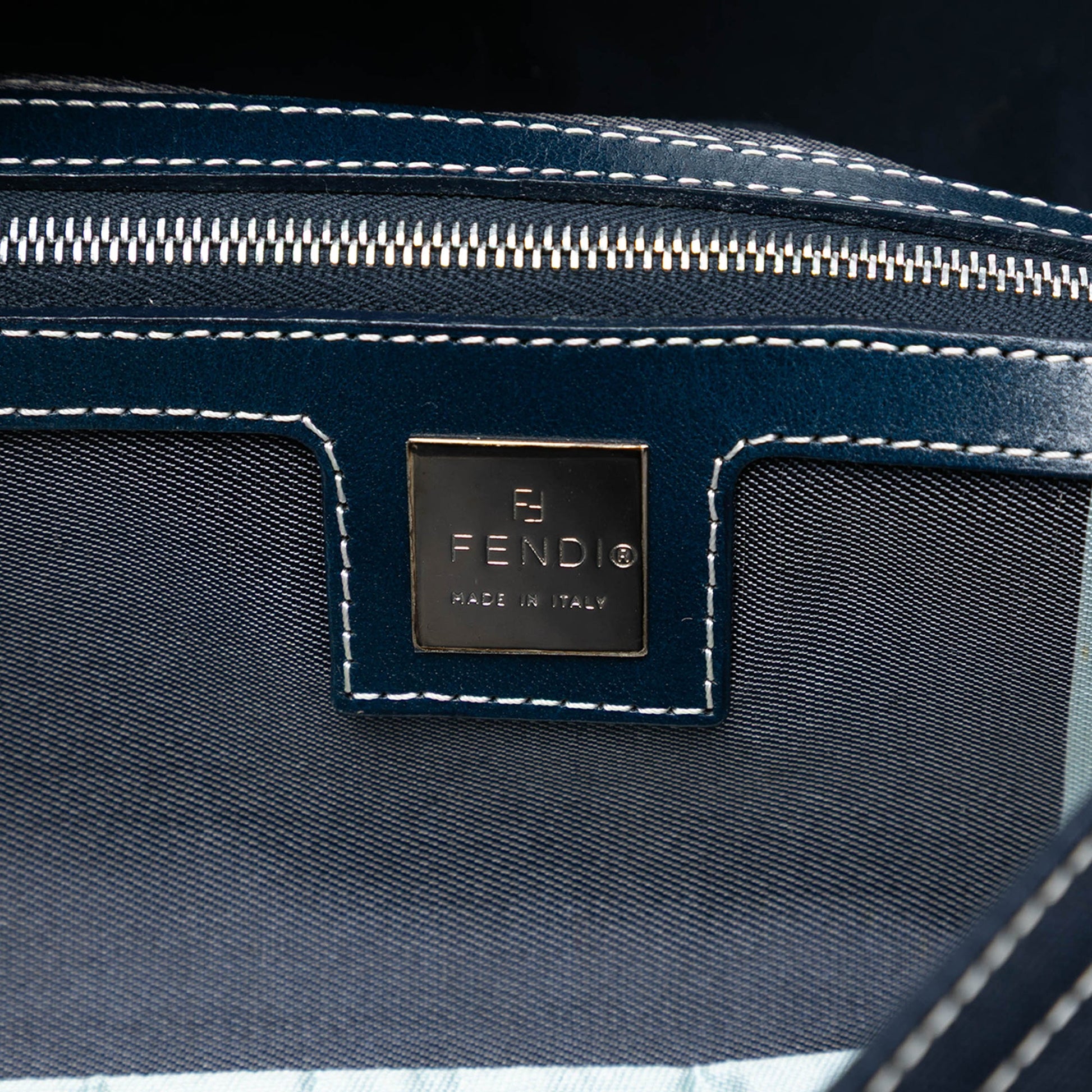 Fendi Canvas FF Marble Baguette Shoulder Bag