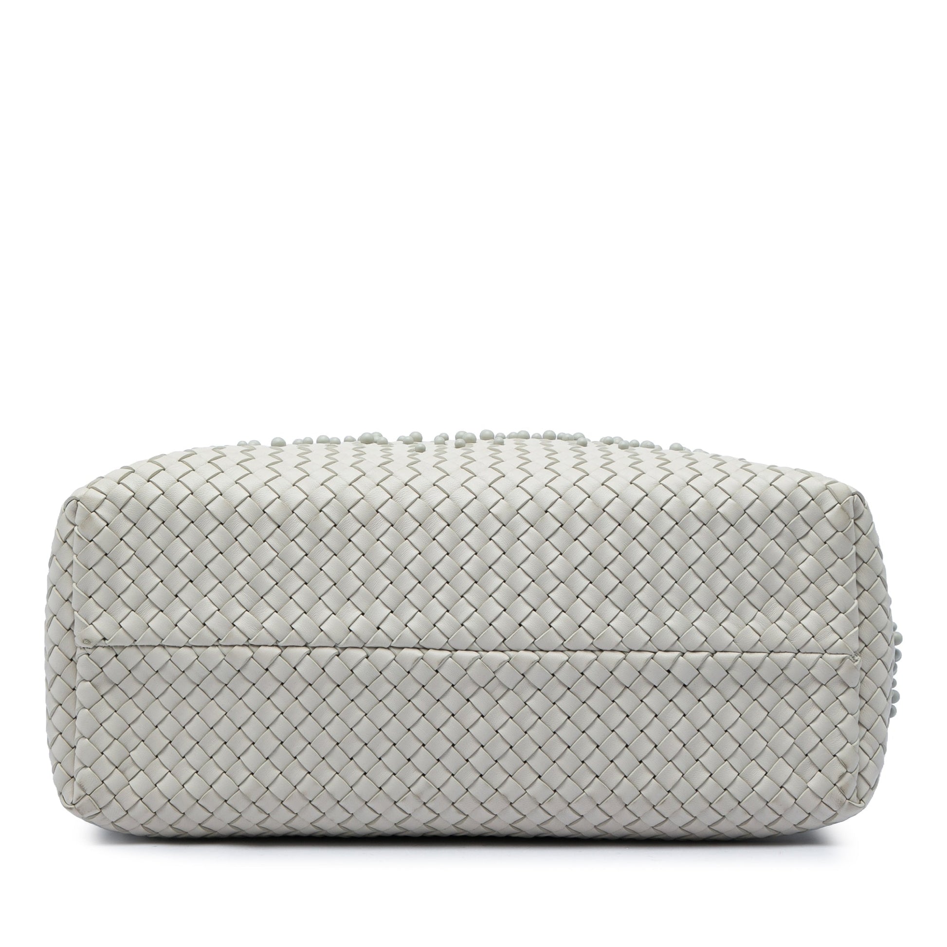 Bottega Veneta Limited Edition Medium Lambskin Intreccio Mist Spheres Cabat Tote