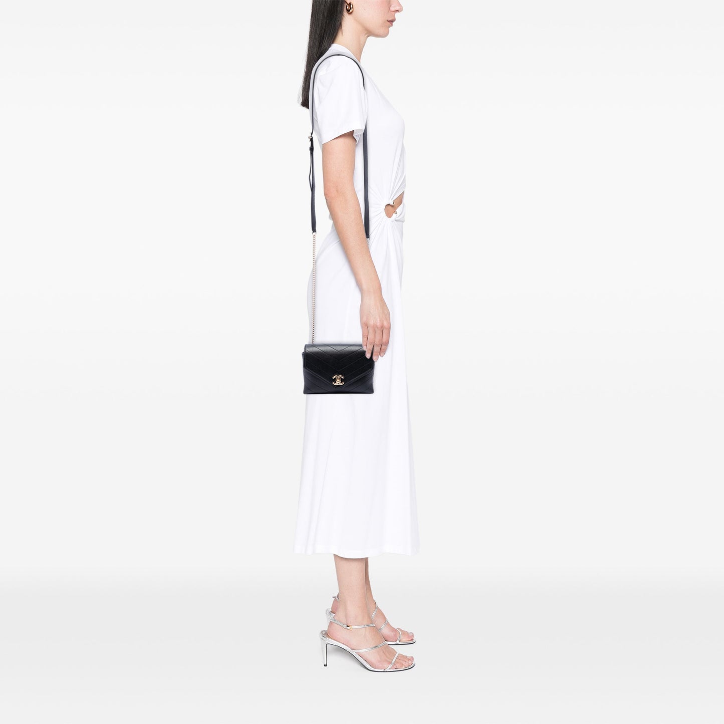 Chanel Chevron Calfskin Stitched Coco Belt Bag