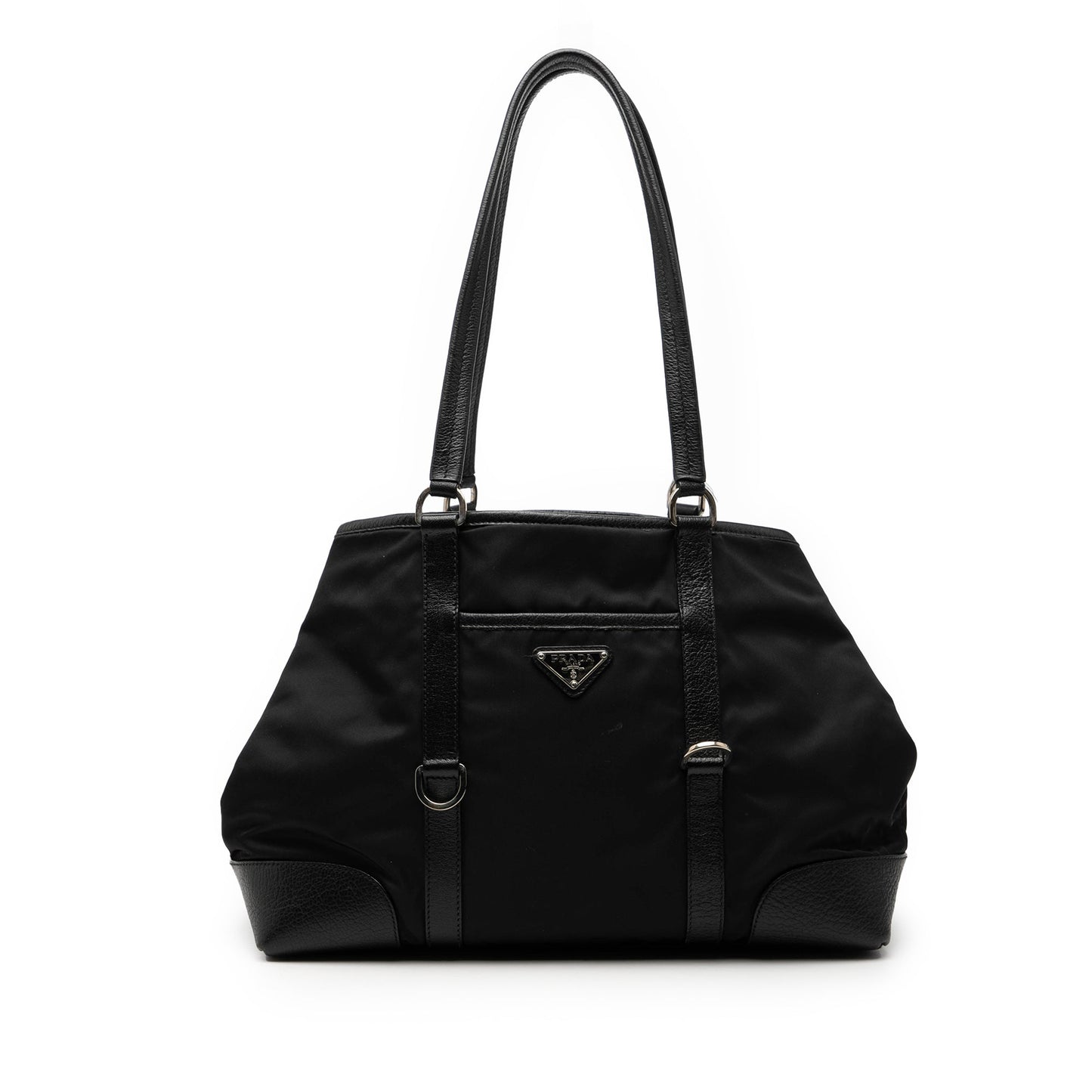 Prada Leather Trimmed Tessuto Tote