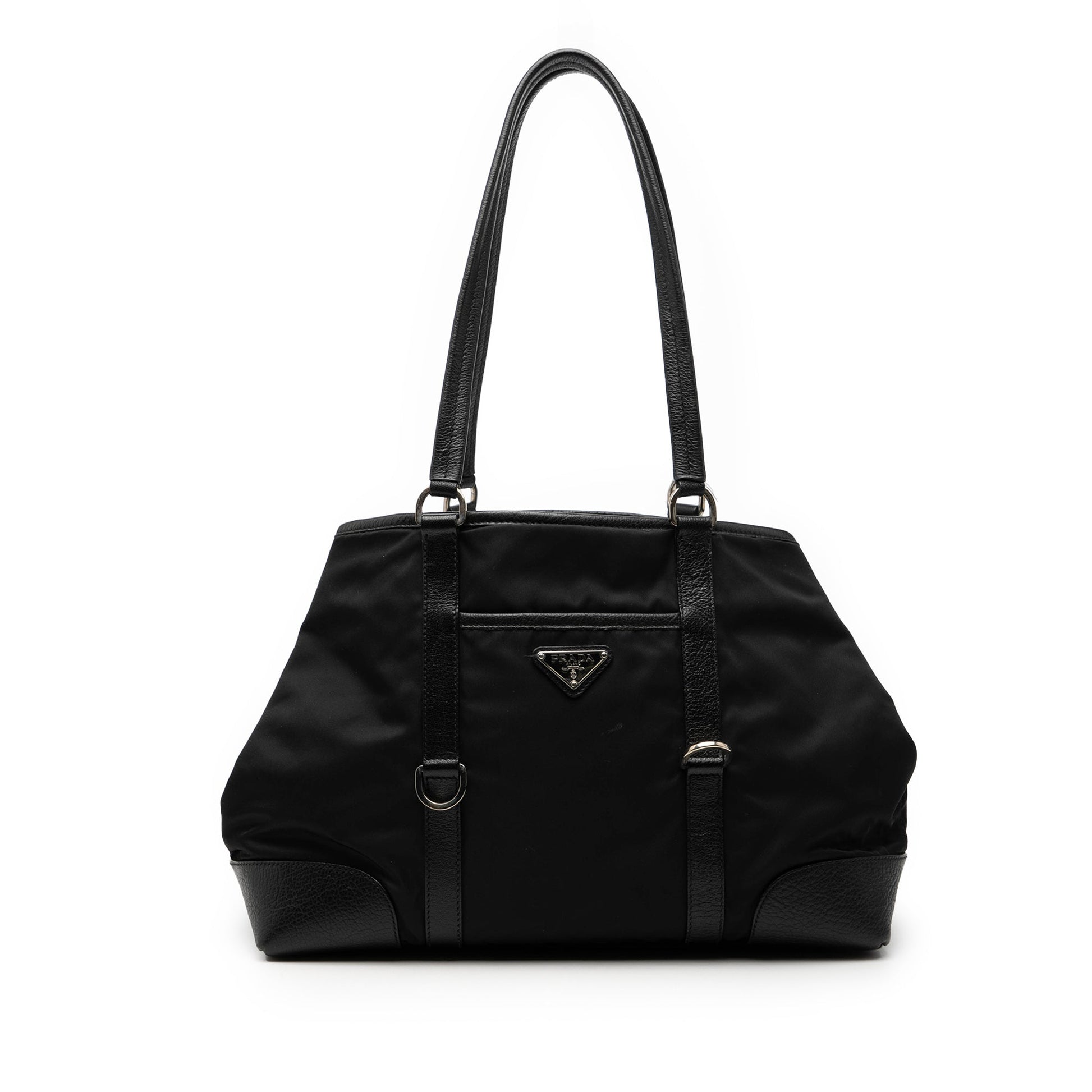 Prada Leather Trimmed Tessuto Tote
