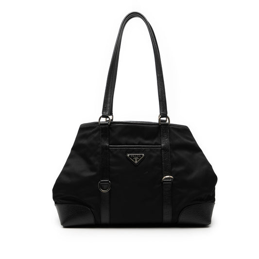 Prada Leather Trimmed Tessuto Tote