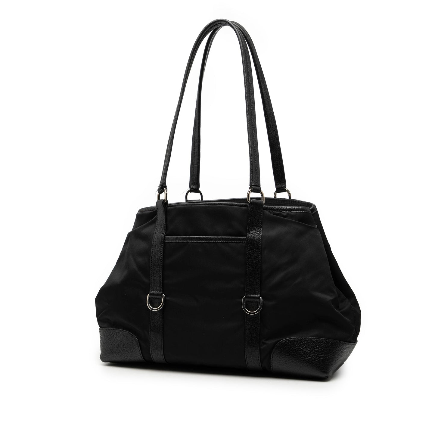 Prada Leather Trimmed Tessuto Tote