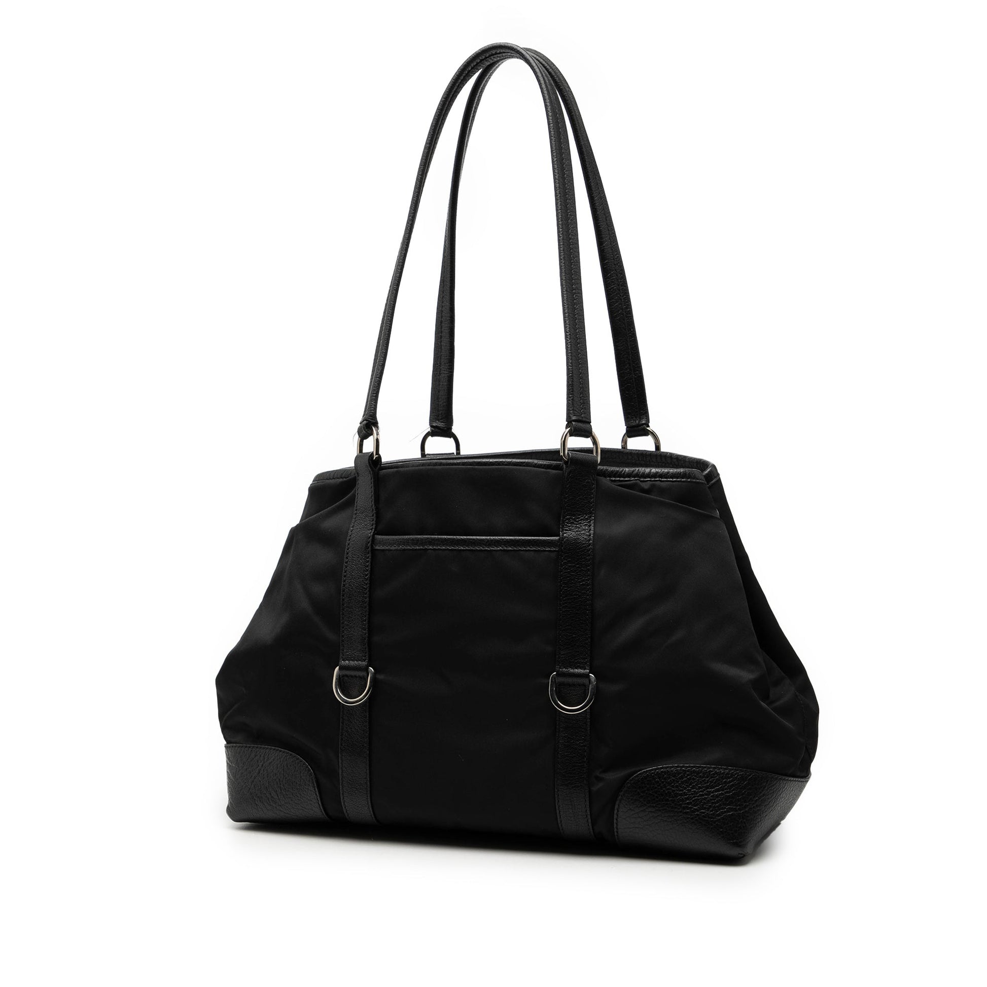 Prada Leather Trimmed Tessuto Tote