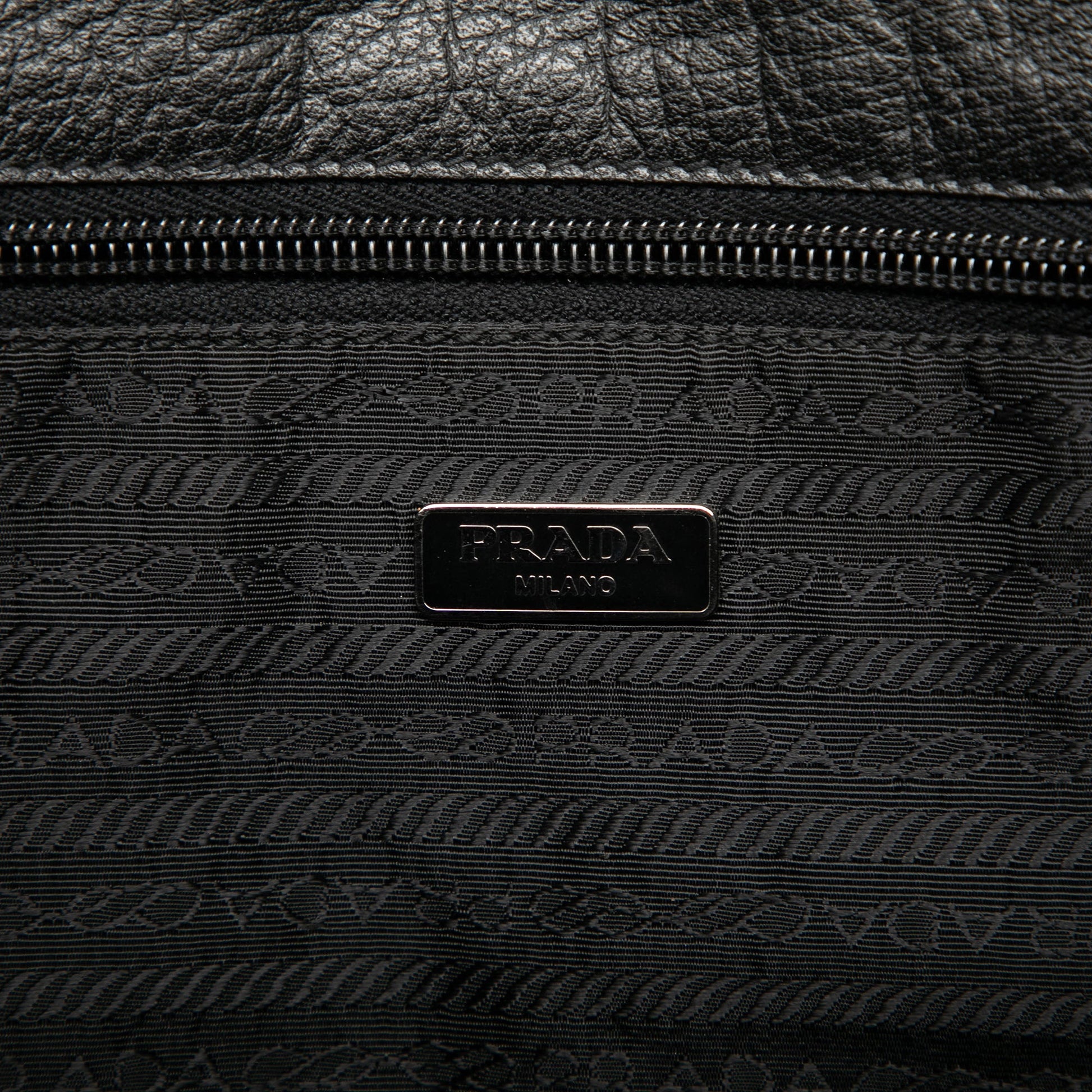 Prada Leather Trimmed Tessuto Tote