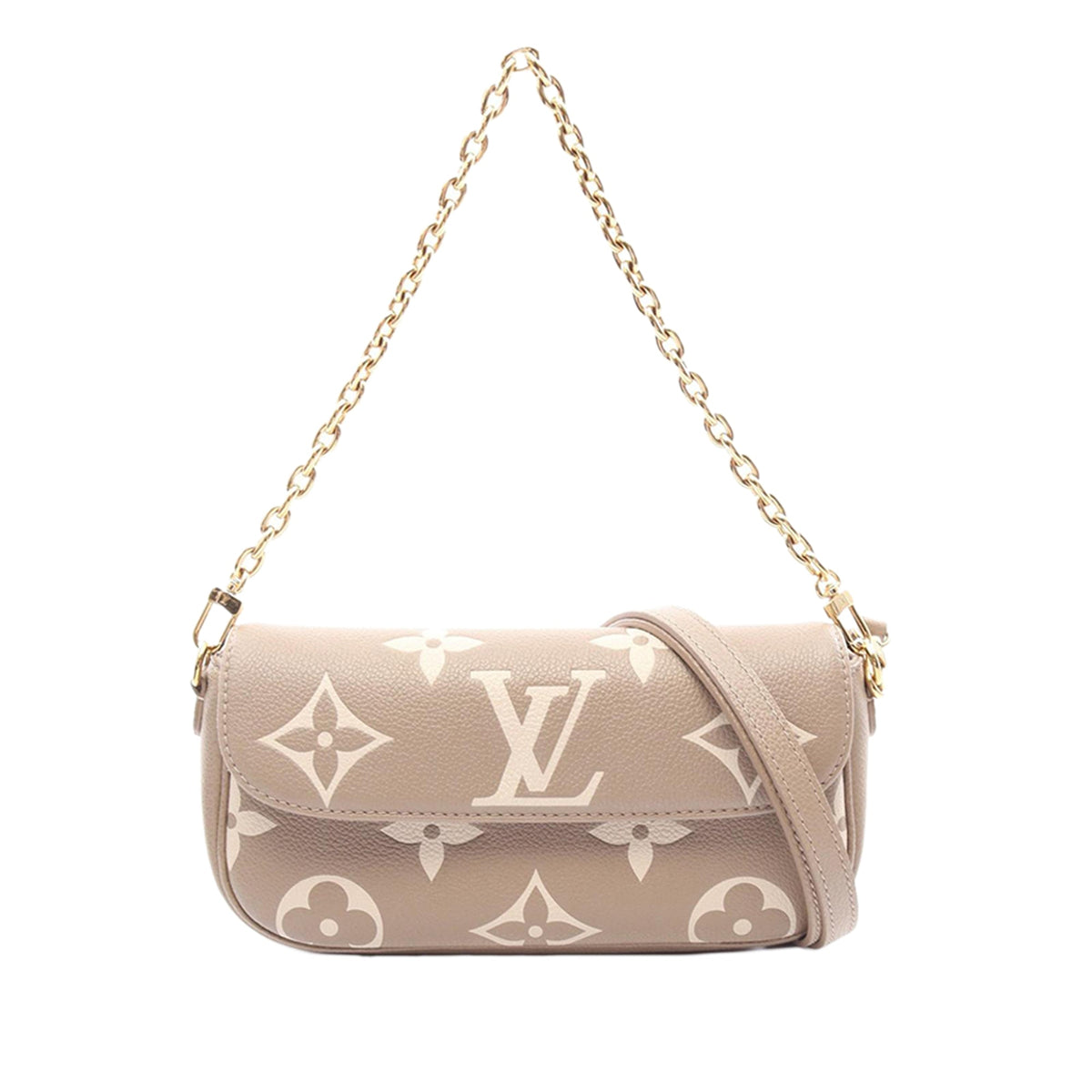 Louis Vuitton Bicolor Monogram Empreinte Giant Ivy Wallet on Chain — Brown