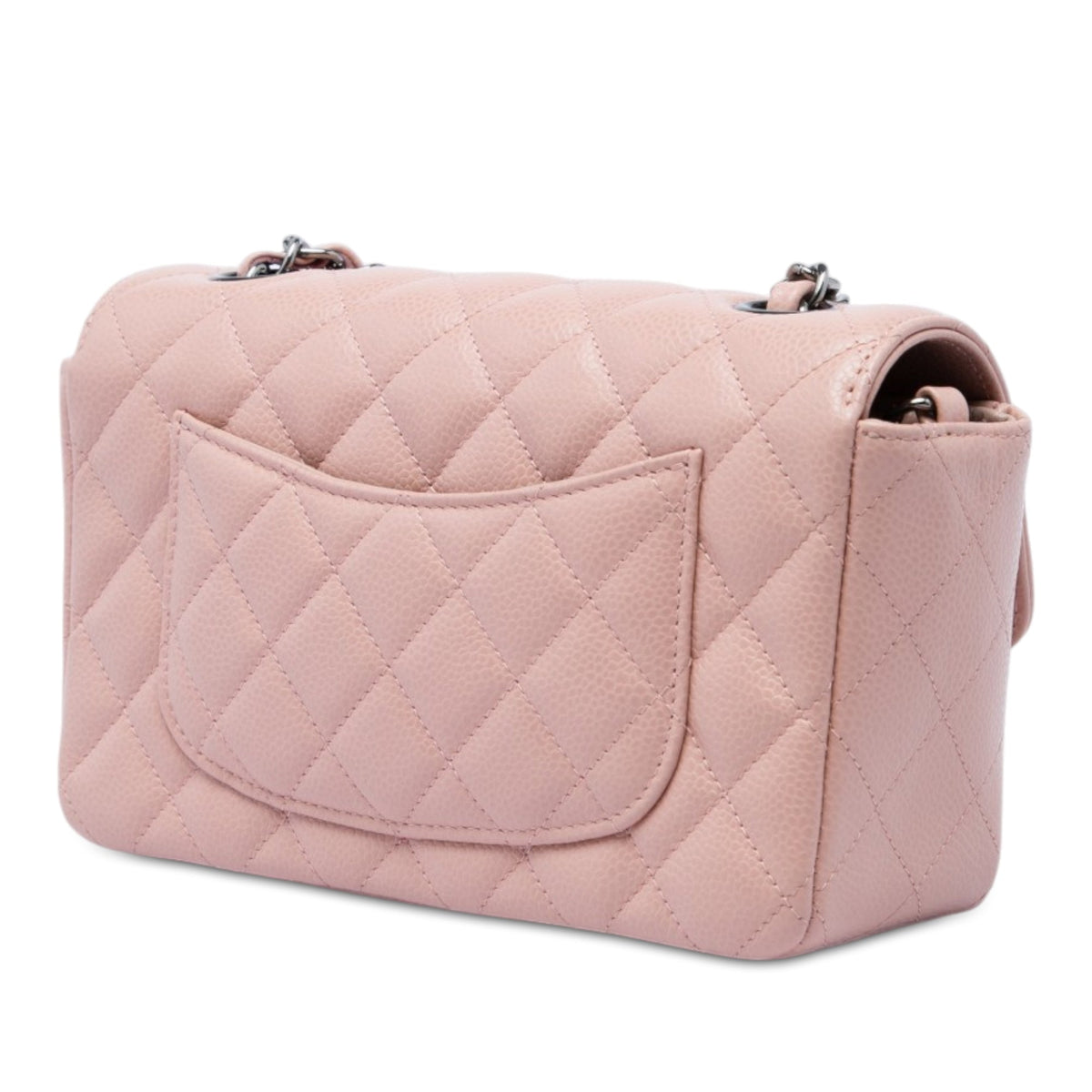 Chanel Mini Rectangular Classic Caviar Single Flap — Pink