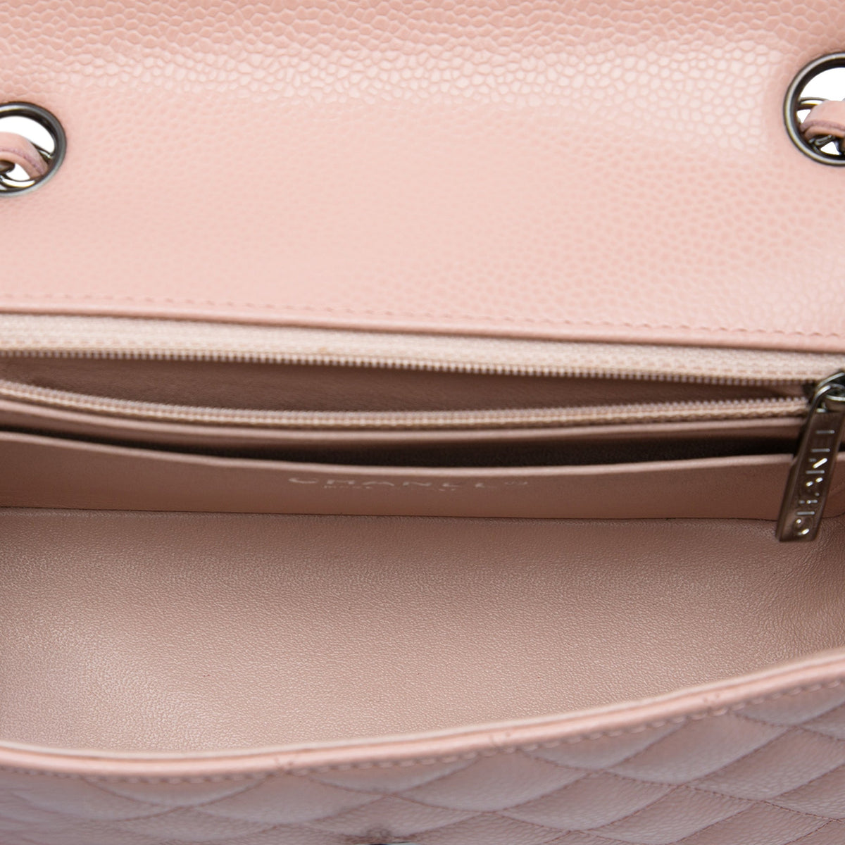 Chanel Mini Rectangular Classic Caviar Single Flap — Pink