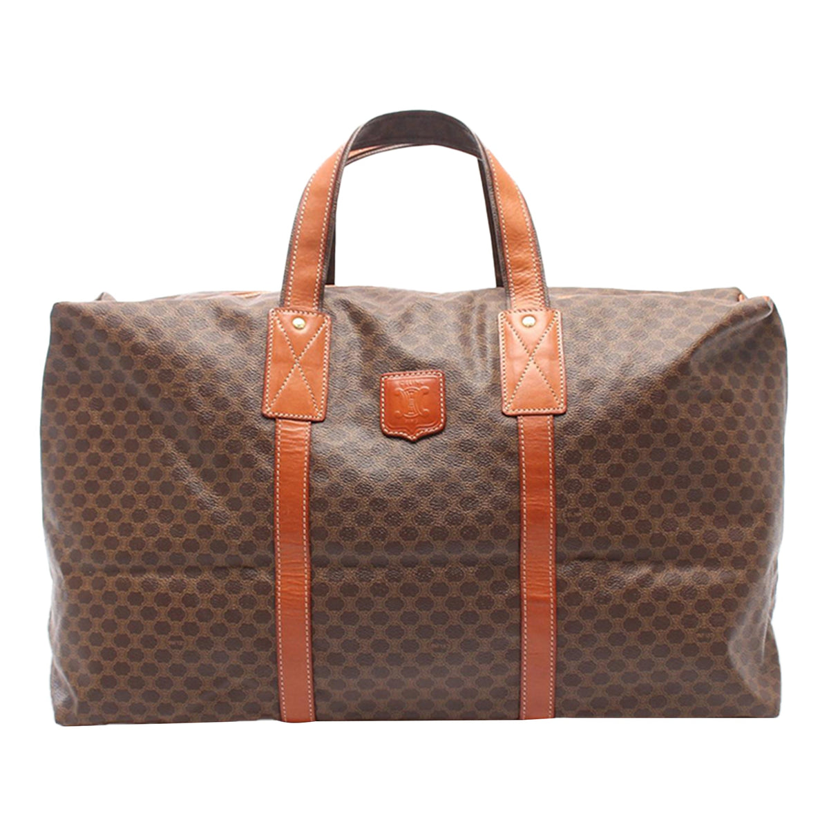 Celine Macadam Coated Canvas Travel Bag — Brown