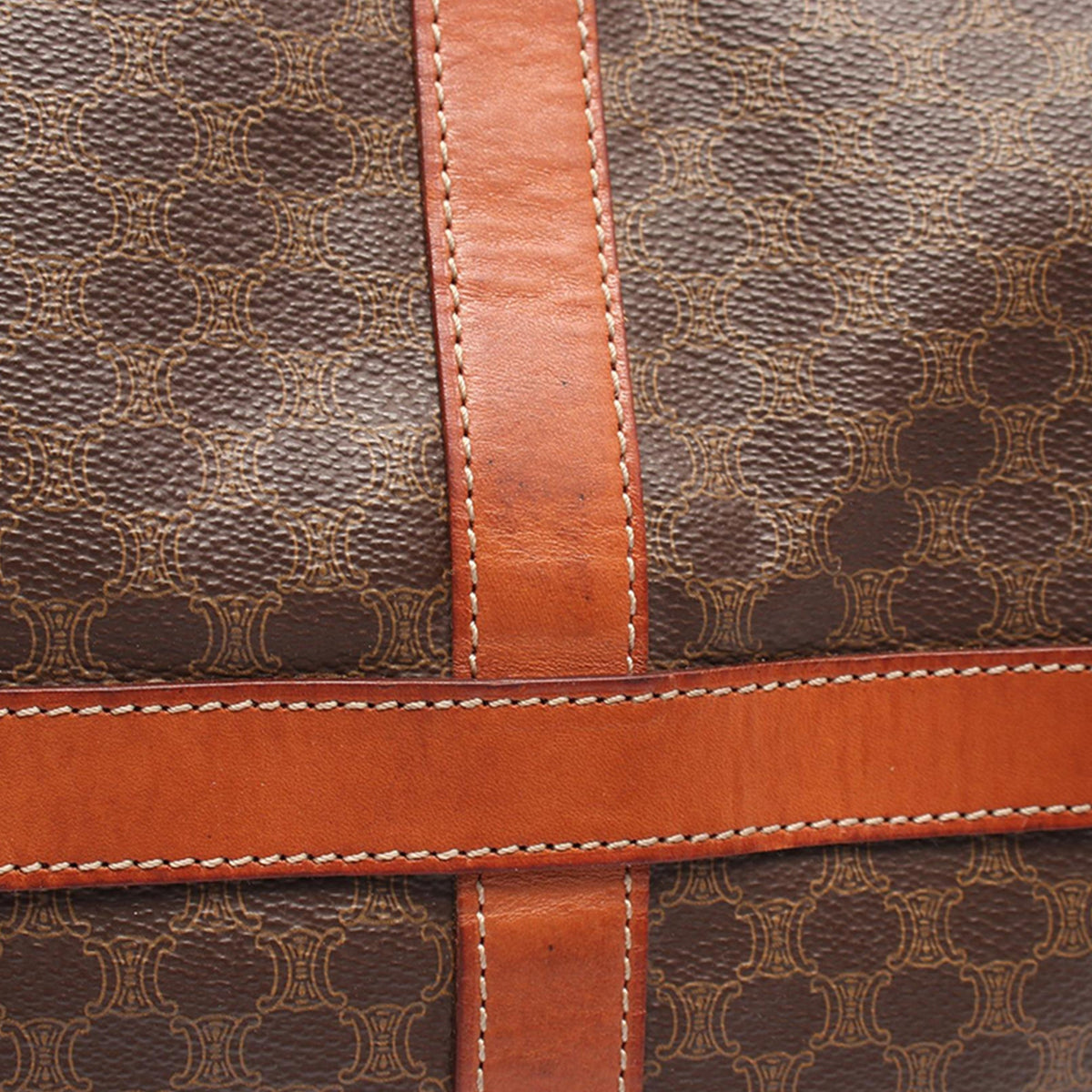 Celine Macadam Coated Canvas Travel Bag — Brown