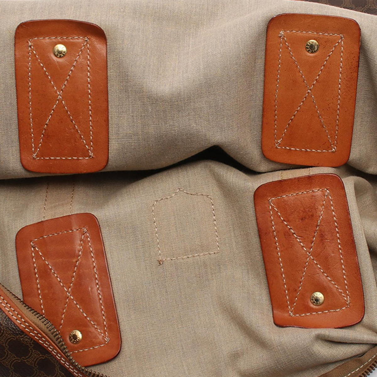 Celine Macadam Coated Canvas Travel Bag — Brown