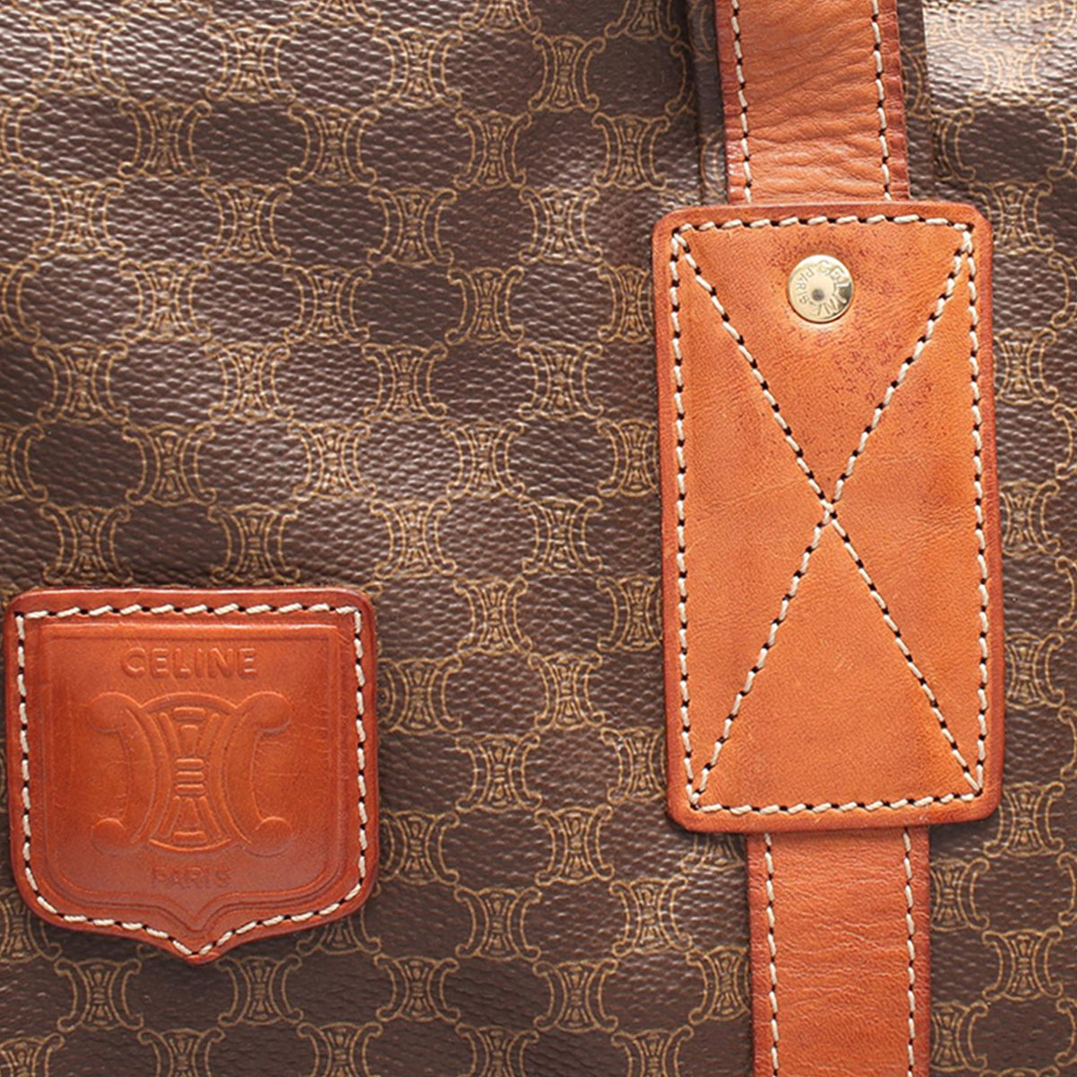 Celine Macadam Coated Canvas Travel Bag — Brown