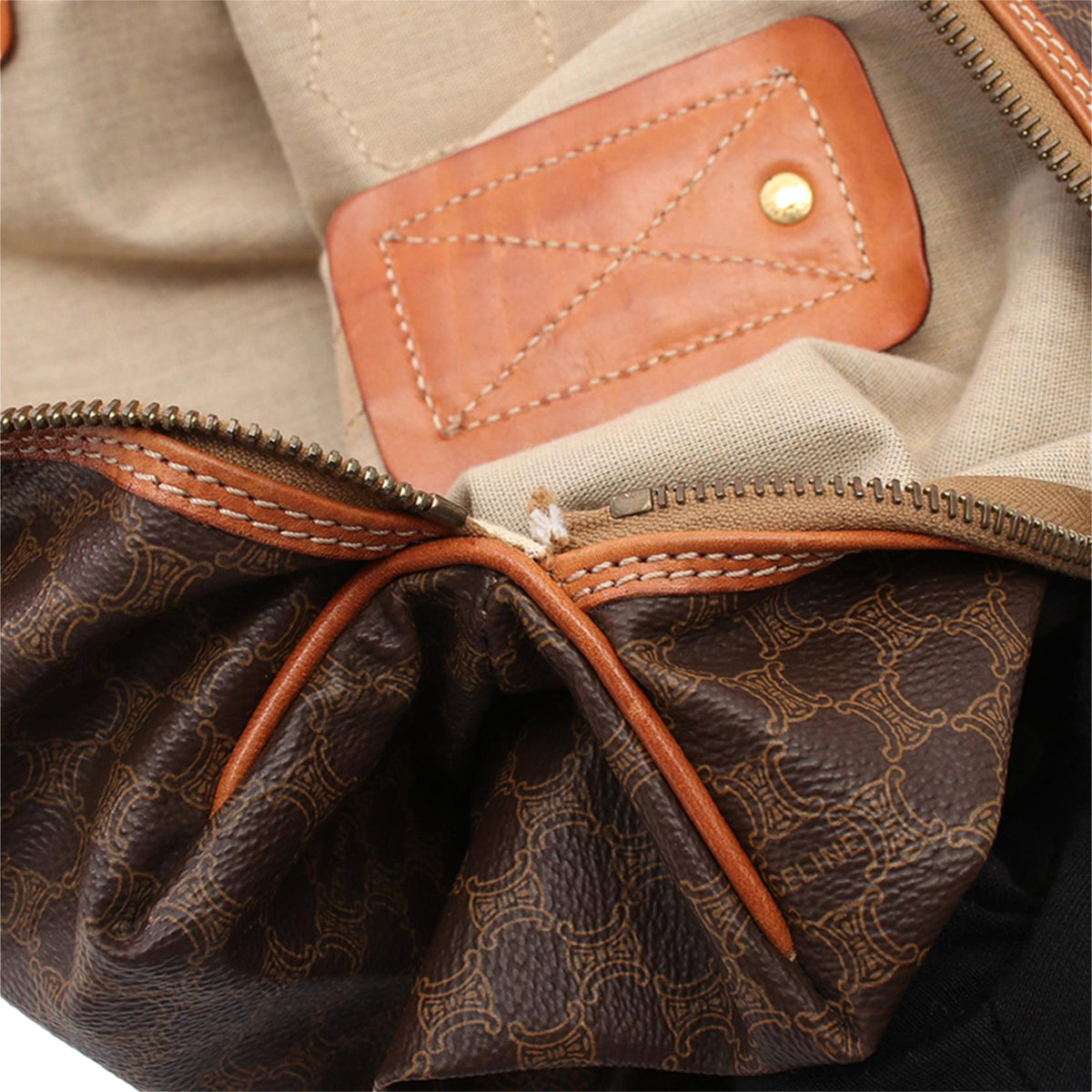 Celine Macadam Coated Canvas Travel Bag — Brown