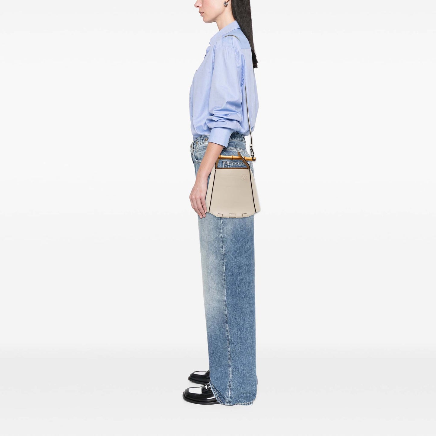 LOEWE Calfskin Bamboo Bucket Bag