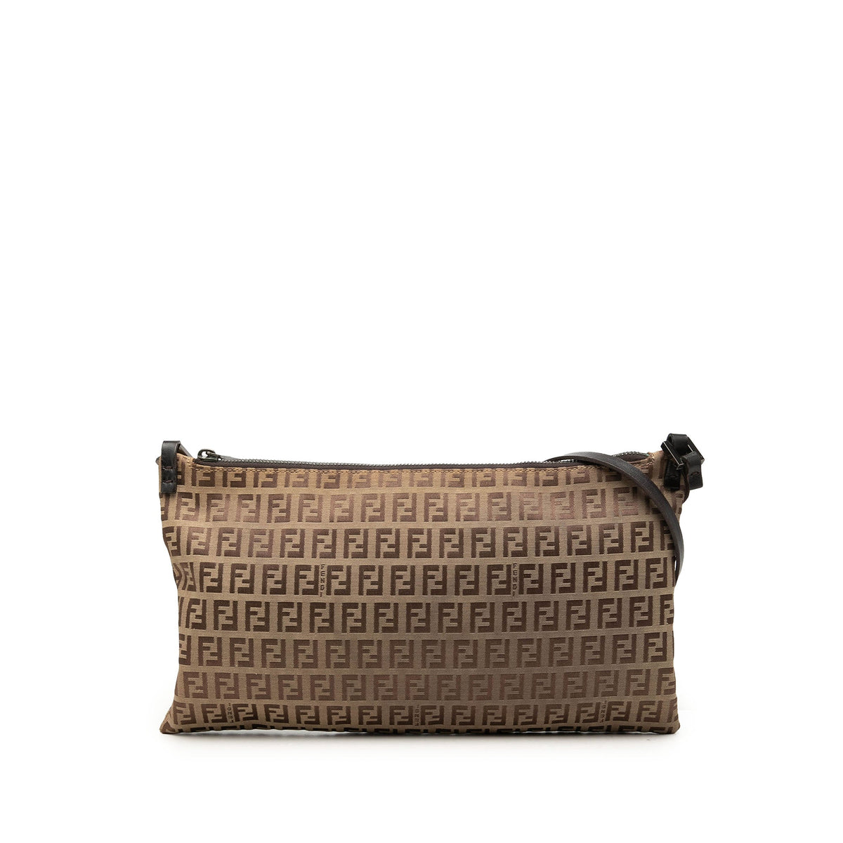 Fendi Zucchino Canvas Crossbody — Brown