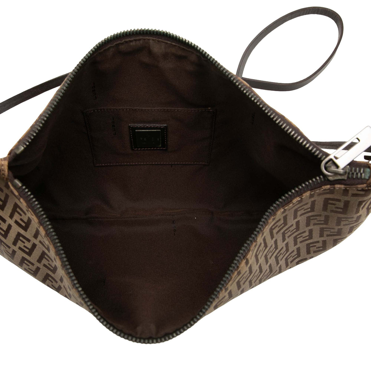 Fendi Zucchino Canvas Crossbody — Brown