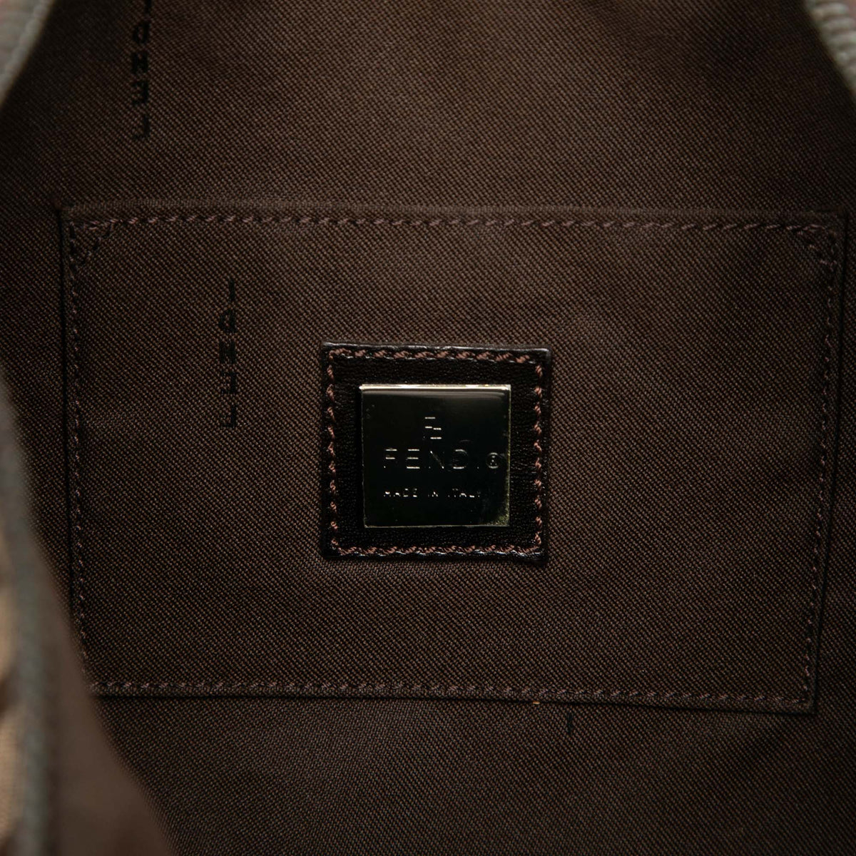 Fendi Zucchino Canvas Crossbody — Brown