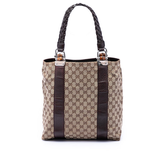 Gucci Large GG Canvas Bamboo Libeccio Tote