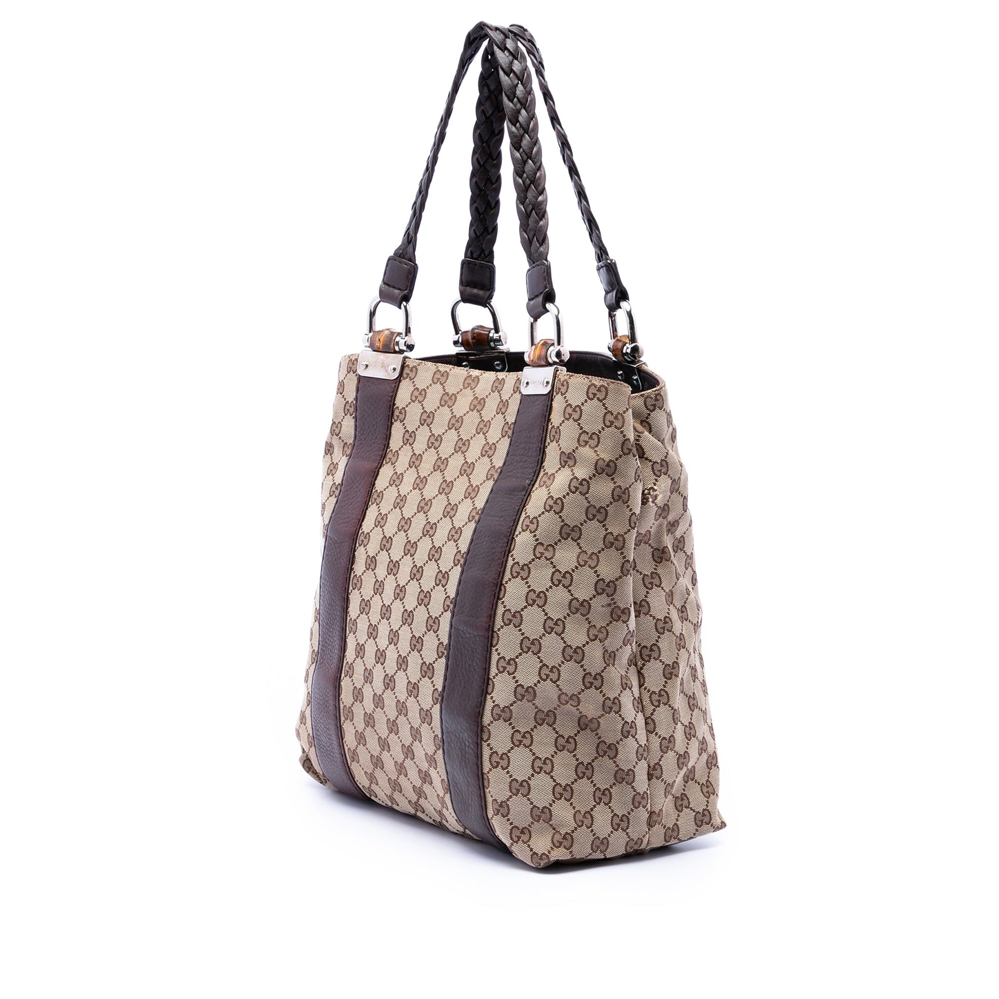 Gucci Large GG Canvas Bamboo Libeccio Tote