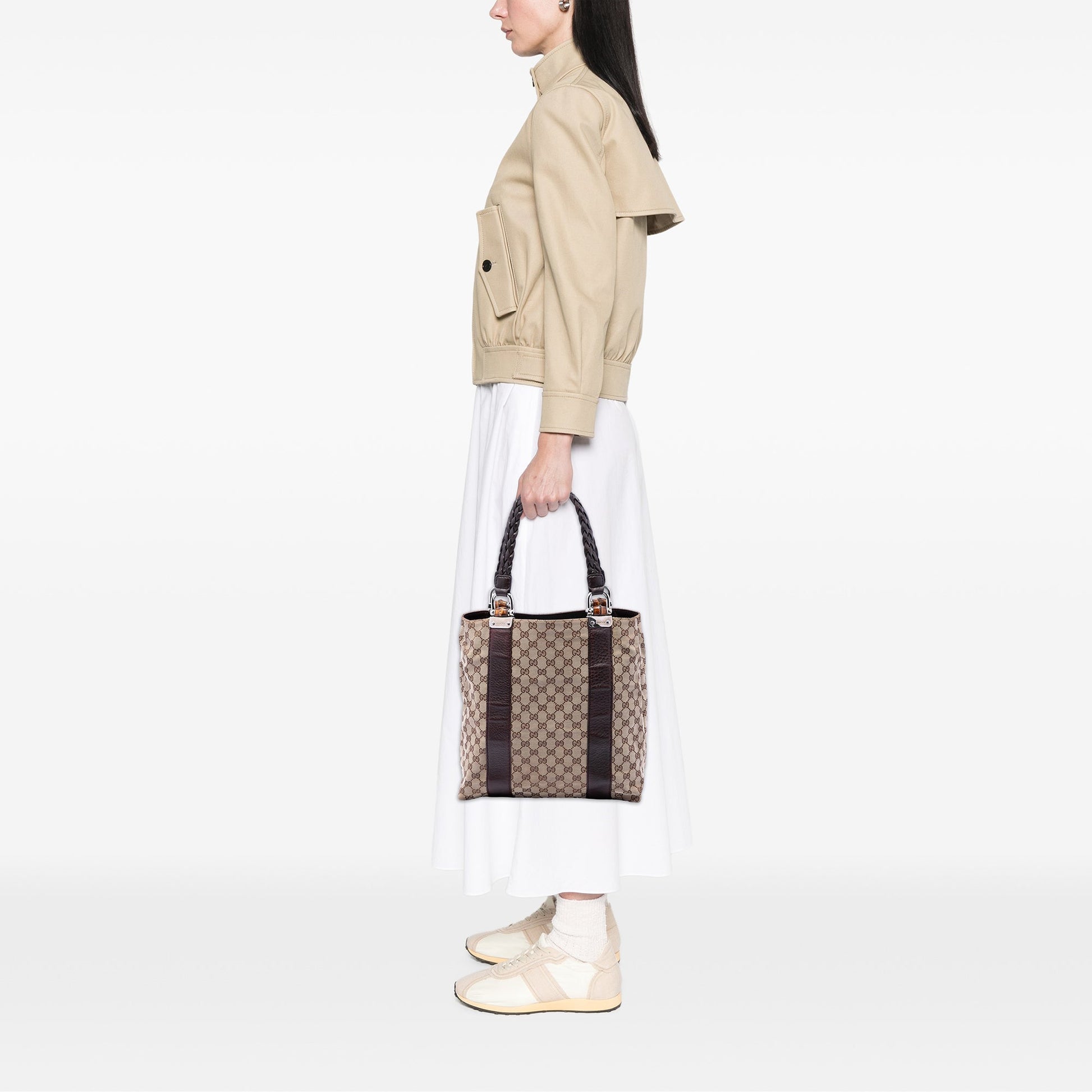 Gucci Large GG Canvas Bamboo Libeccio Tote