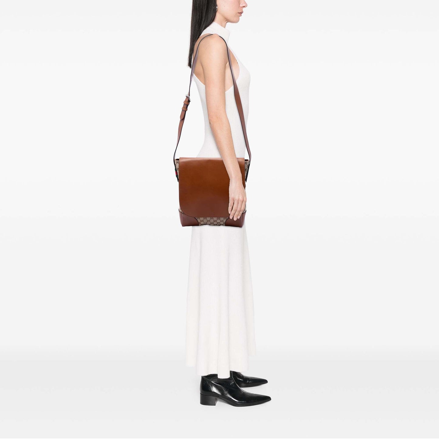 Gucci GG Canvas and Calfskin Crossbody