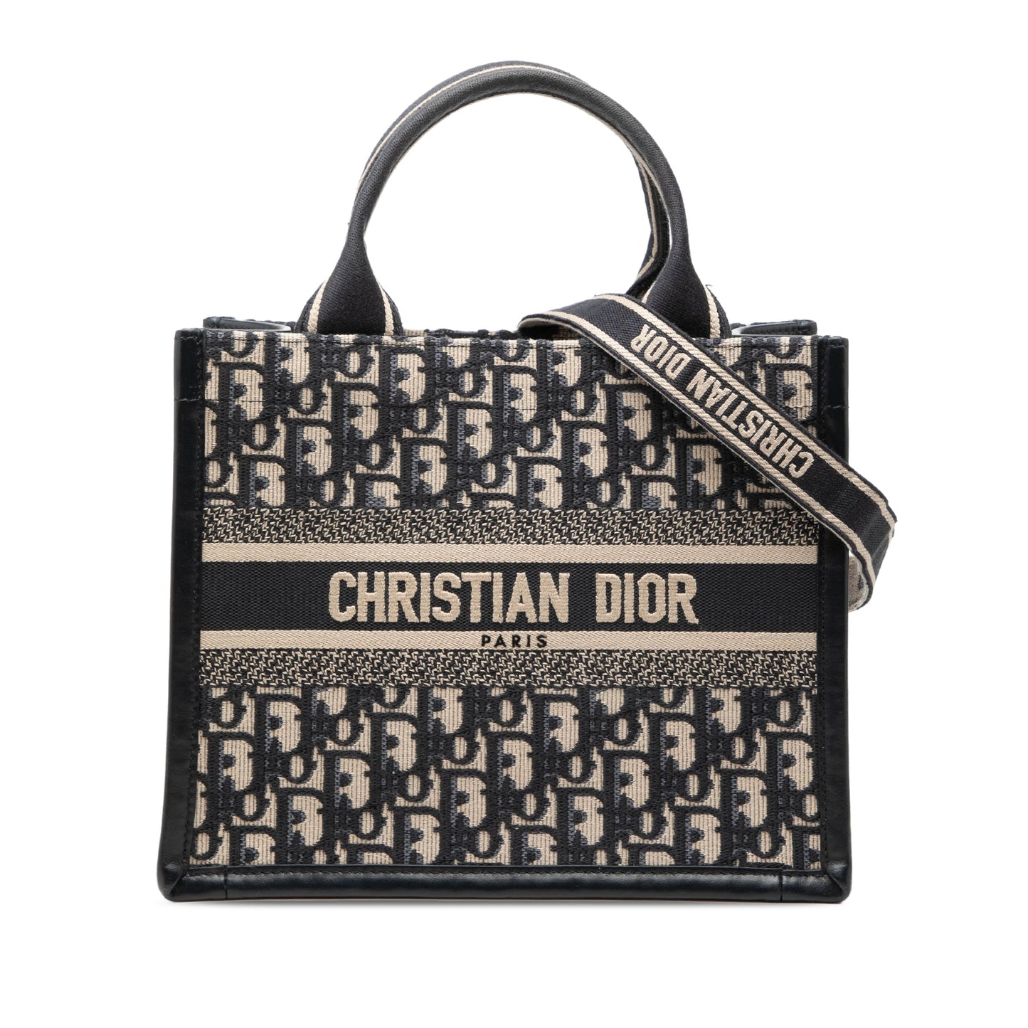 Dior Small Oblique Embroidered Canvas Book Tote