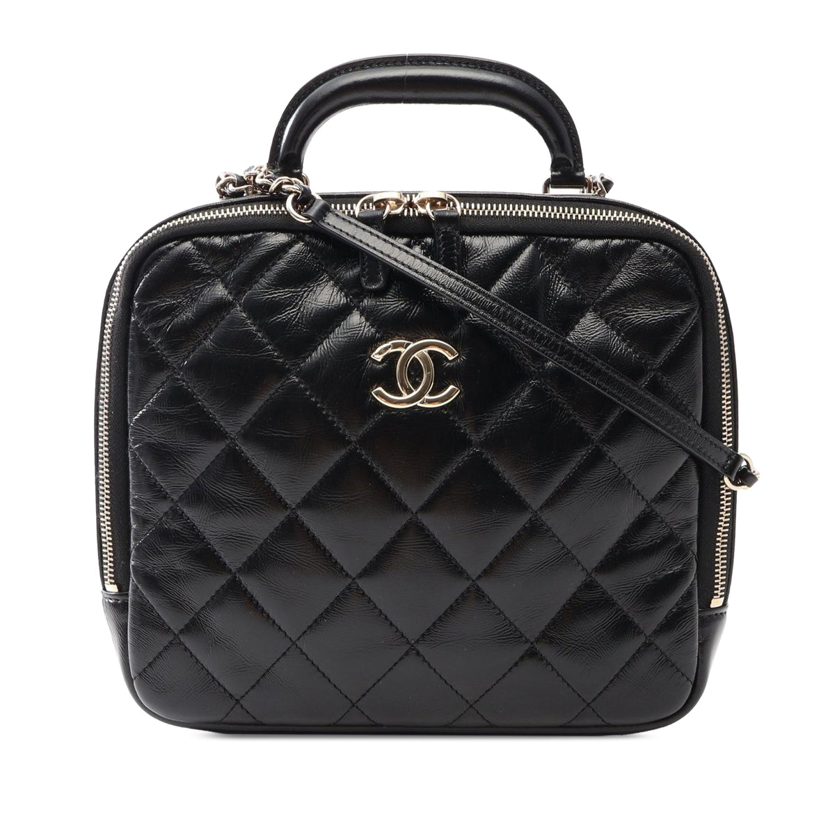 Chanel CC Quilted Calfskin Top Handle Bag