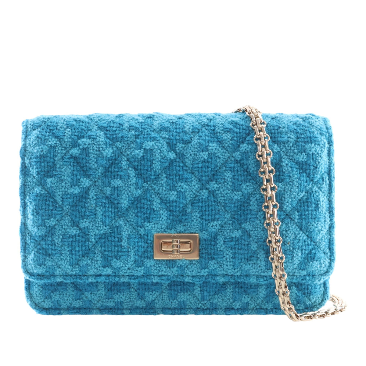 Chanel Quilted Tweed Reissue 2.55 Wallet On Chain