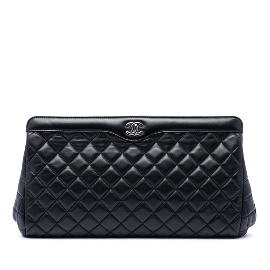 Chanel CC Quilted Lambskin Frame Clutch