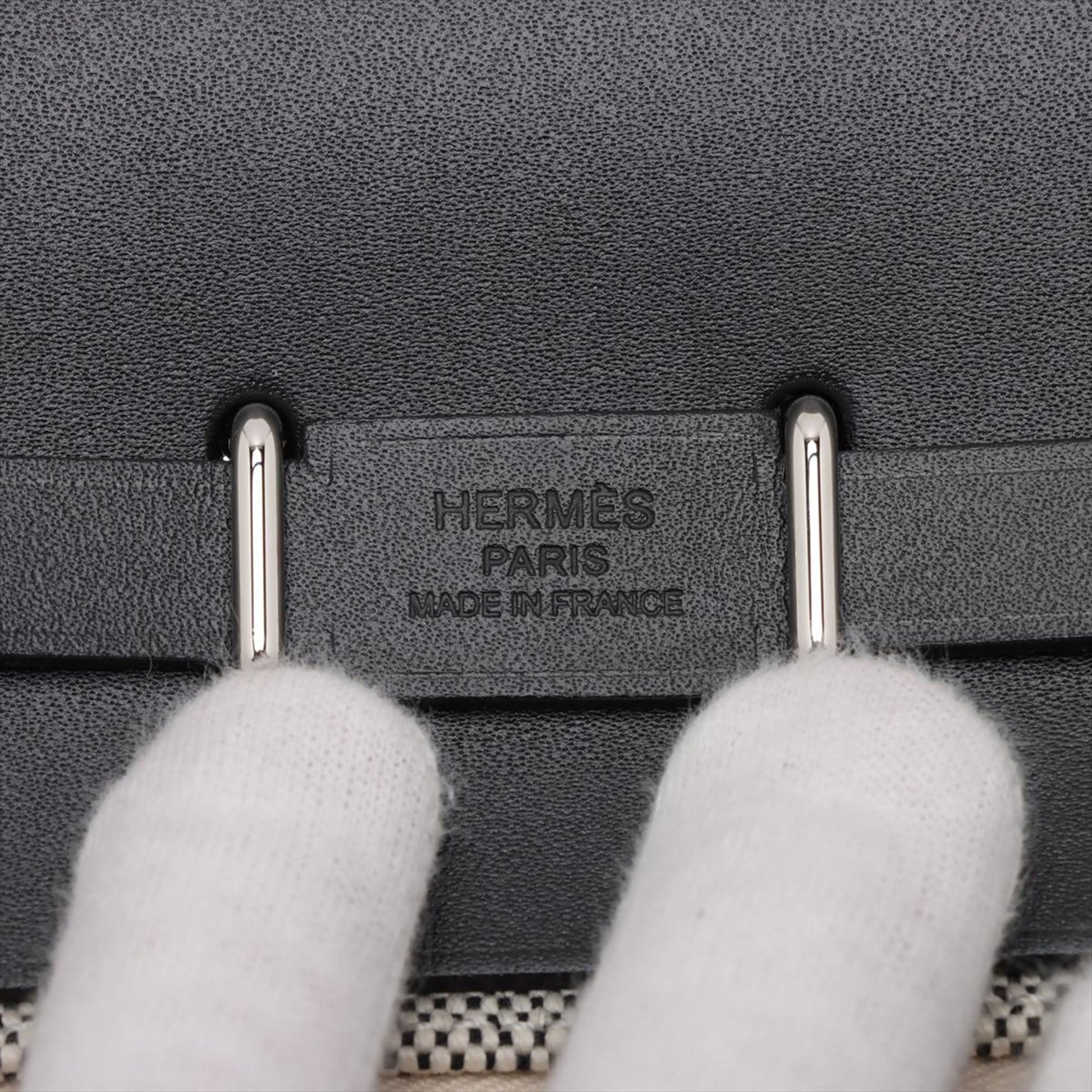 Hermès Military Toile and Vache Hunter Herbag Zip 20