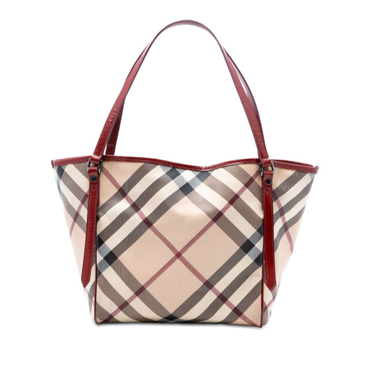 Burberry Supernova Check Coated Canvas Tote