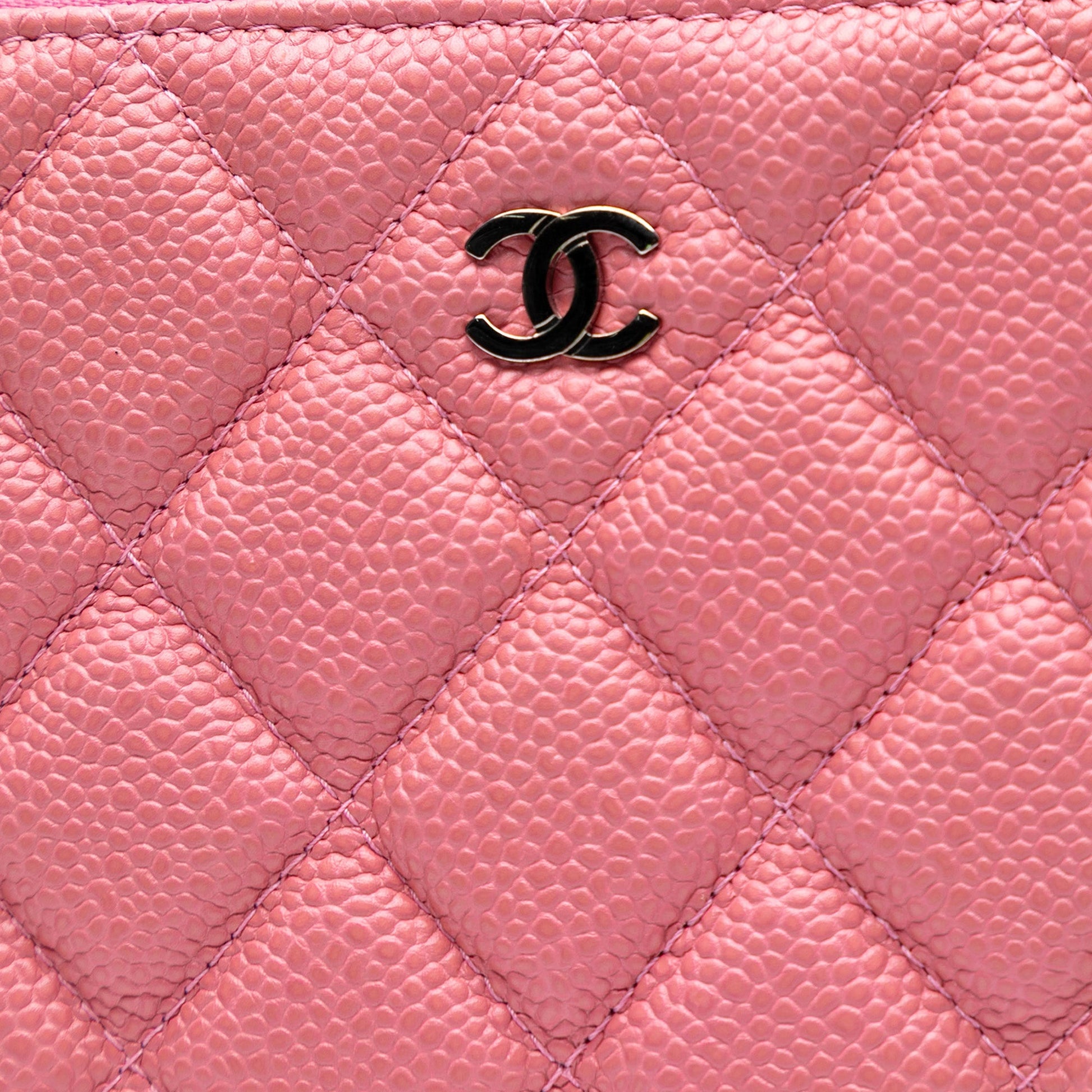 Chanel Small Quilted Caviar O Case Clutch