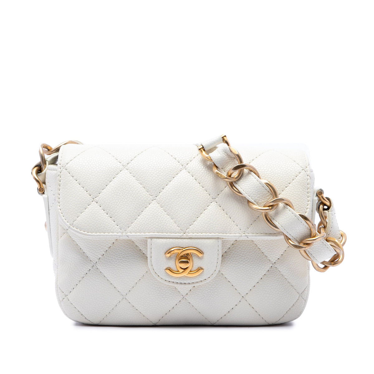 Chanel Mini CC Quilted Caviar Messenger Flap