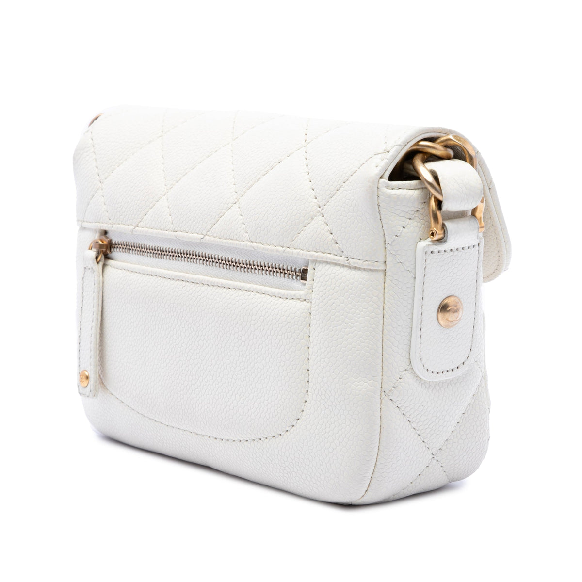 Chanel Mini CC Quilted Caviar Messenger Flap
